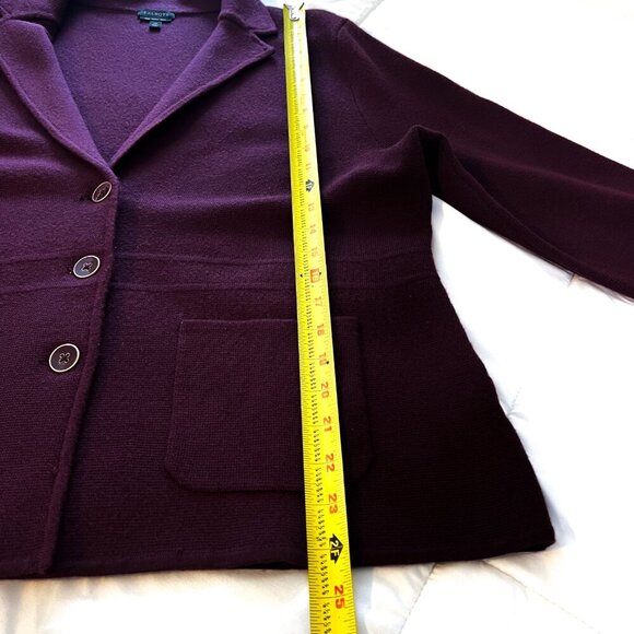 Talbots - Pure Merino Wool Sweater Blazer Jacket Burgundy extra large XL - Picture 10 of 11